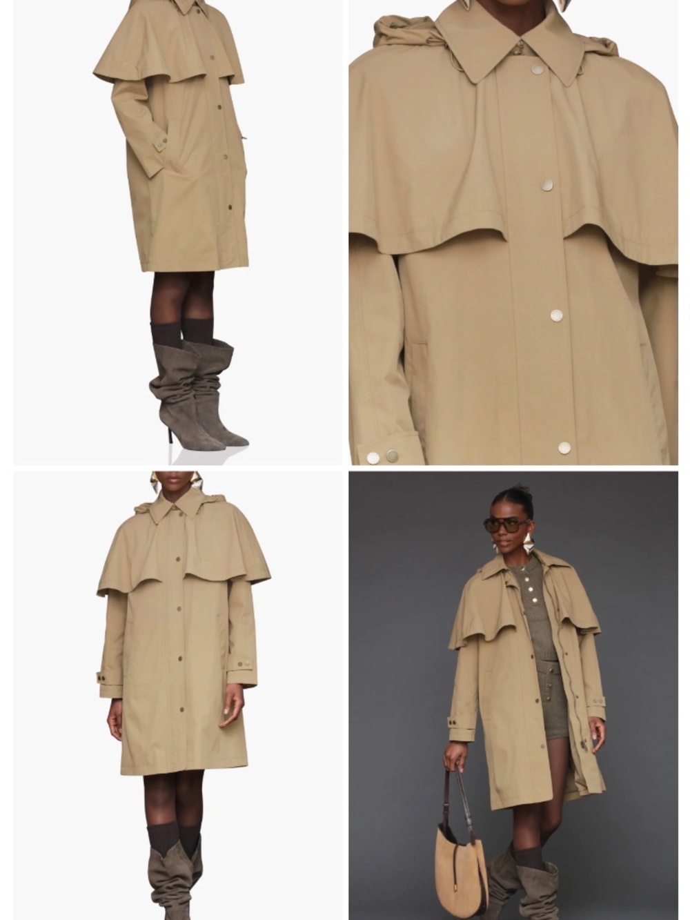 Avec Les Filles Hooded Cape Raincoat - Picture 7 of 7